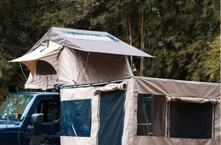 अग्निरोधक 4 व्यक्ति छत शीर्ष तम्बू, बड़ी खिड़की के साथ तह छत तम्बू